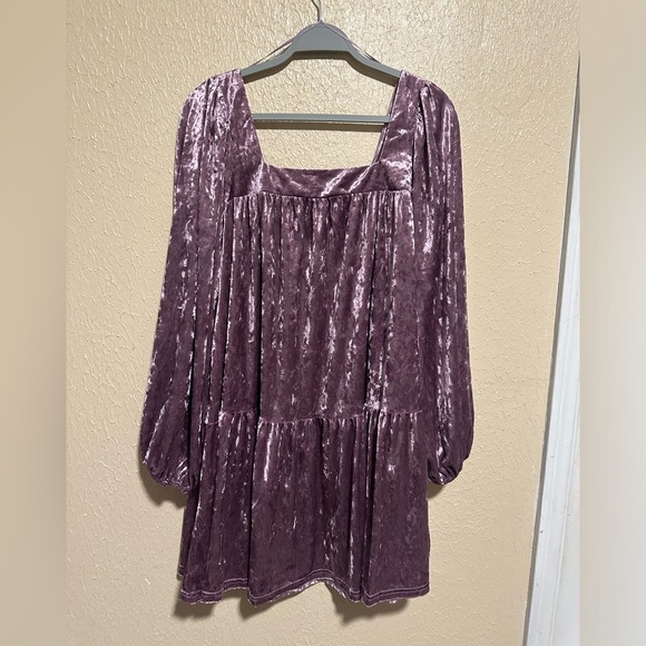 Jacquie The Label Velvet‎ Dress Size Medium Balloon Sleeves POCKETS